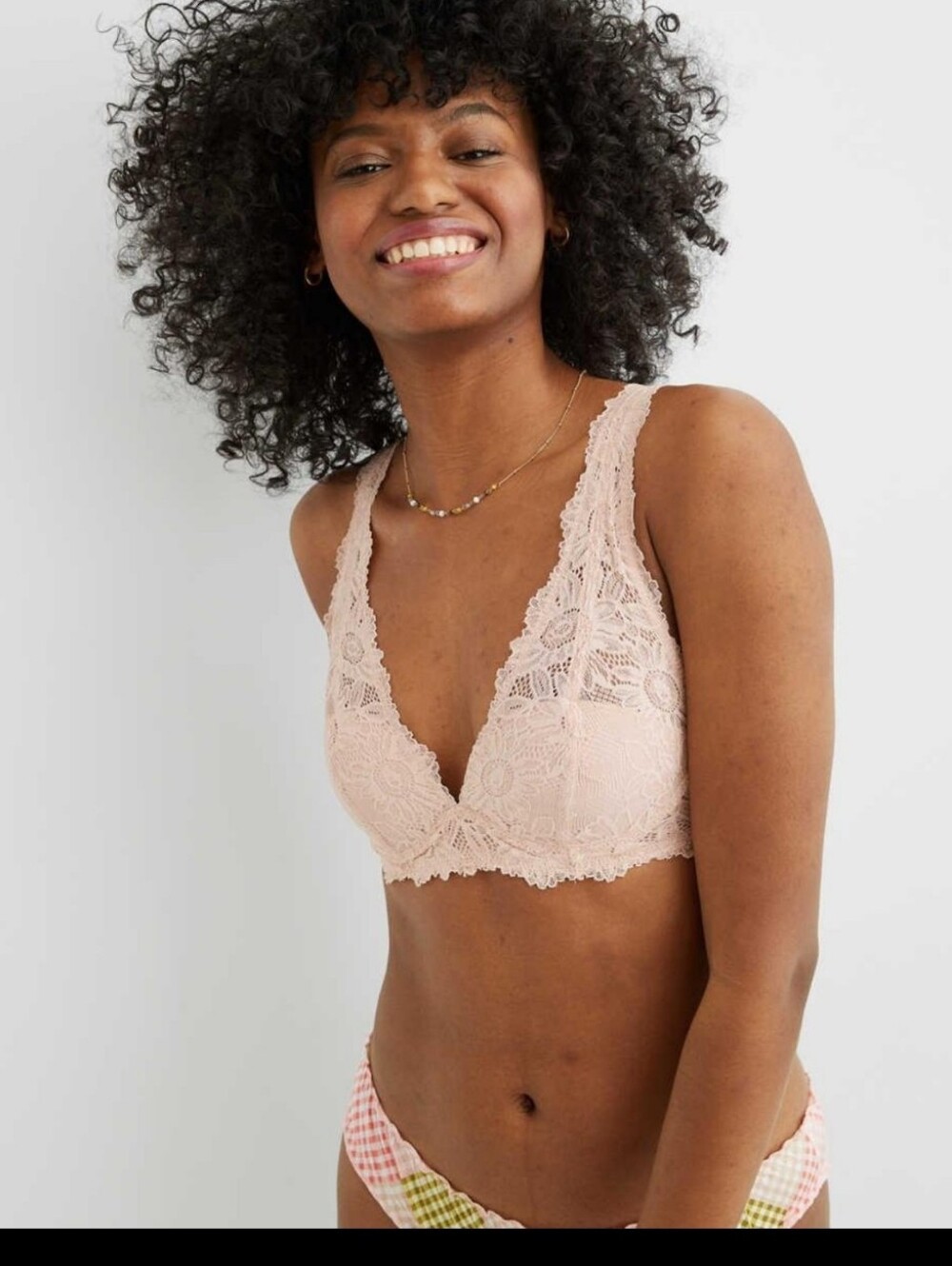 Aerie Real Power Wireless Sunflower Lace Bra In Peach NWT Size 38D